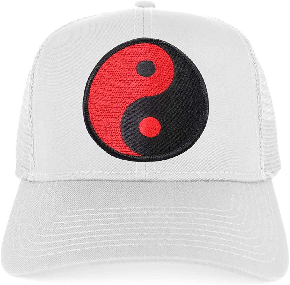 Armycrew Red Yin Yang Patch Structured Mesh Trucker Cap