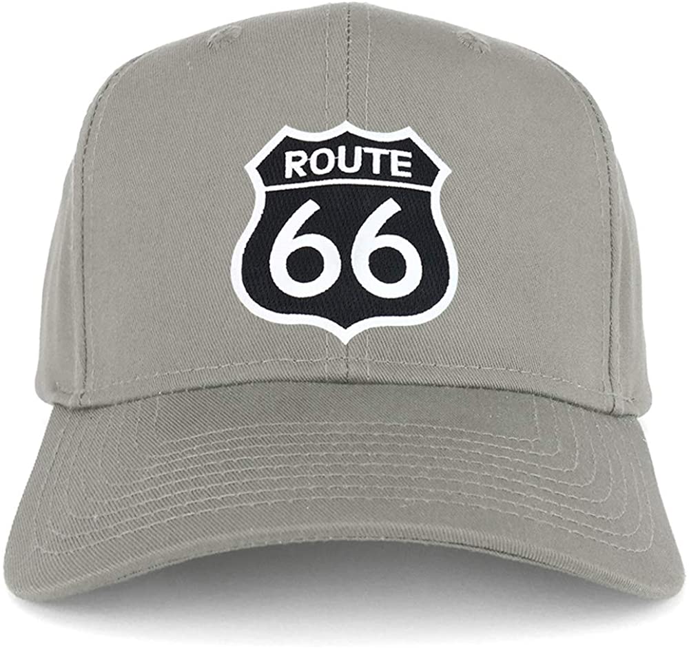 Armycrew Route 66 Black White Patch Structured Baseball Cap