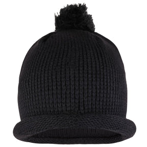 Armycrew Winter Solid Color Roll Up Knit Beanie Hat with Pom Pom