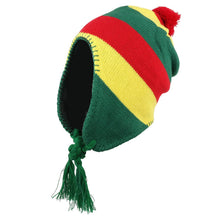 Armycrew Jamaican Ear Cover Beanie Hat with Pom Pom