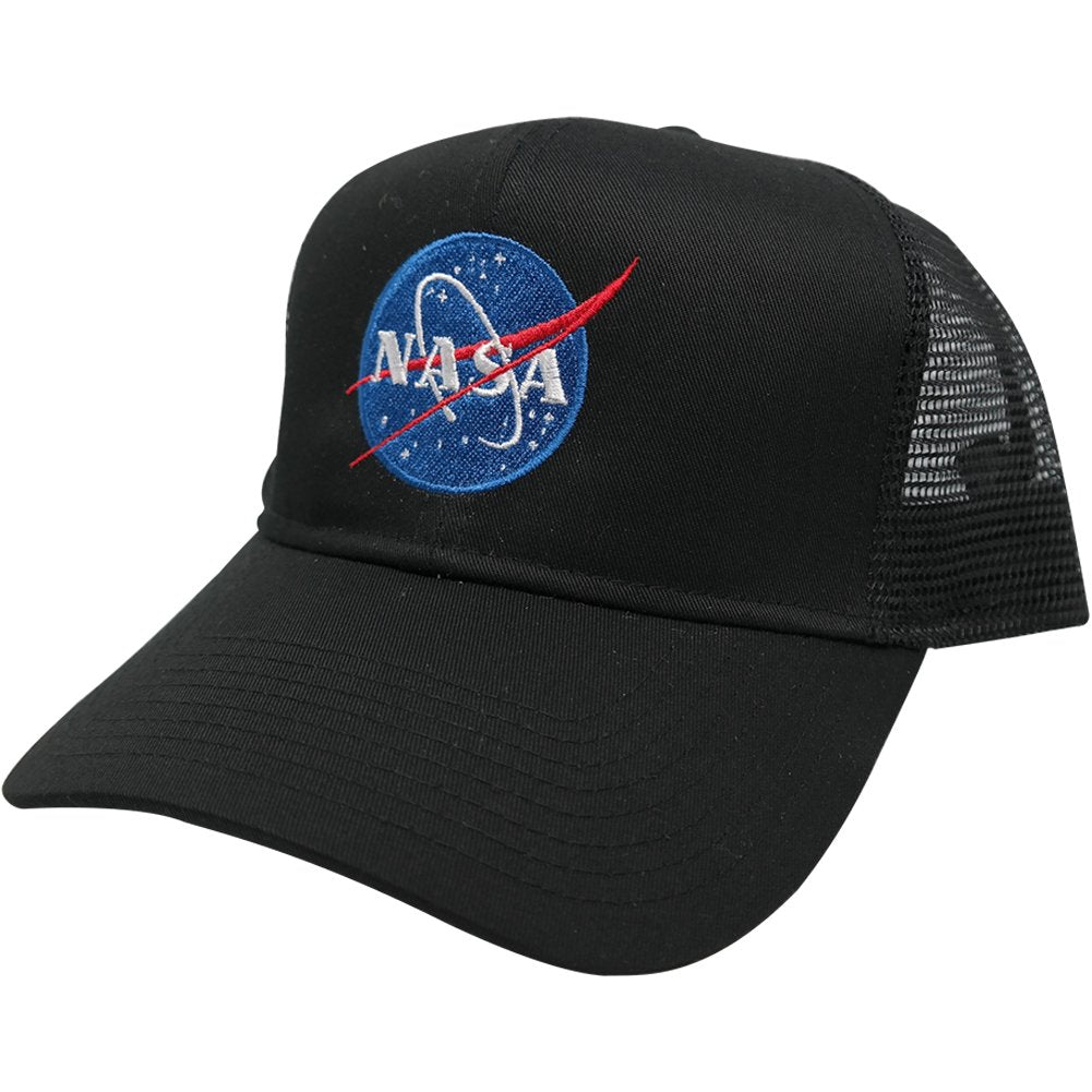 AC Racing NASA Insignia Symbol Embroidered Mesh Back Trucker Cap - Black