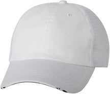 Organic Cotton Washed Mesh Cap with Frayed Bill - Black Black
