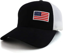 Rapid Dominance USA Flag Embroidered Aero Foam Mesh Flex Fitting Cap - Black