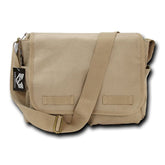 Durable Black Classic Canvas Military Messenger Bag