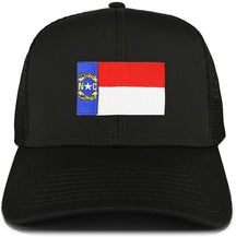 Armycrew New North Carolina Home State Flag Embroidered Patch Mesh Trucker Cap - Black