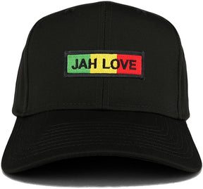 Jah Love Green Yellow Red Embroidered Iron on Patch Adjustable Baseball Cap