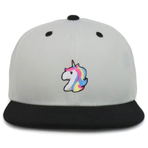Armycrew Youth Kid's Unicorn Patch Flat Bill Snapback 2-Tone Baseball Cap