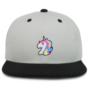 Armycrew Youth Kid's Unicorn Patch Flat Bill Snapback 2-Tone Baseball Cap