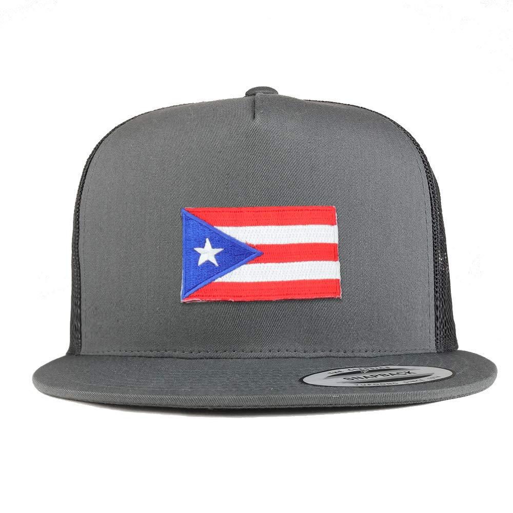 Armycrew 5 Panel Small Puerto Rico Flag Patch Flatbill Mesh Cap