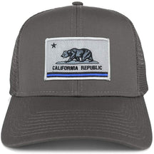 Armycrew California Thin Blue Line Flag Patch Structured Mesh Trucker Cap