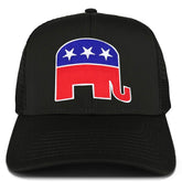 Armycrew Republican Elephant Patch Structured Trucker Mesh Cap