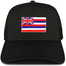 Armycrew New Hawaii Home State Flag Embroidered Patch Mesh Trucker Cap - Black