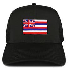 Armycrew XXL Oversize New Hawaii State Flag Patch Mesh Back Trucker Cap - Black