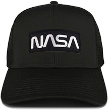 Armycrew NASA Black White Worm Oversized XXL Structured High Profile Trucker Cap