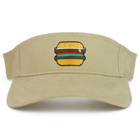 Armycrew Burger Patch Cotton Adjustable Visor Cap - Black