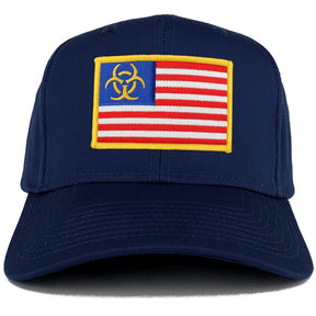 Biohazard Yellow American Flag Embroidered Iron on Patch Adjustable Baseball Cap