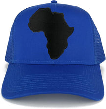 Solid Black Africa Map Embroidered Iron on Patch Adjustable Trucker Mesh Cap