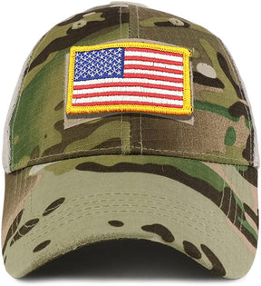 Armycrew USA Yellow Flag Tactical Patch Cotton Adjustable Trucker Cap