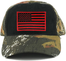 US American Flag Patch Mossy Oak Realtree Camo Adjustable Cap - Black