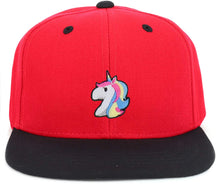 Armycrew Youth Kid's Unicorn Patch Flat Bill Snapback 2-Tone Baseball Cap