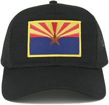 Arizona Home State Flag Embroidered Iron on Gold Border Patch Snapback Mesh Trucker Cap