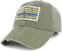 Armycrew USA ACU Thin Blue Flag Tactical Patch Cotton Adjustable Baseball Cap