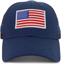 Armycrew American Flag Original Tactical Embroidered Patch Trucker Mesh Back Cap