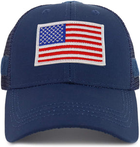 Armycrew American Flag Original Tactical Embroidered Patch Trucker Mesh Back Cap