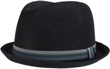 Armycrew Men's XXL Oversized Stingy Brim Paper Braid Fedora with Striped Band