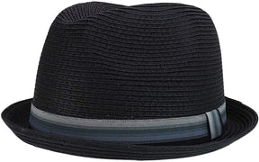 Armycrew Men's XXL Oversized Stingy Brim Paper Braid Fedora with Striped Band