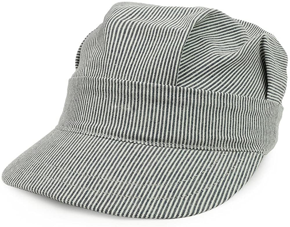 Armycrew Striped Rail Road Train Engineer Conductor Child Cap