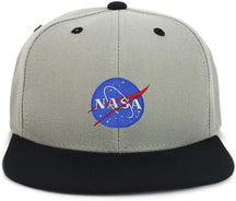 Armycrew Youth Kid's Small NASA Insignia Patch Flat Bill Snapback 2-Tone Baseball Cap