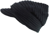 Armycrew Rasta Cable Knit Slouch Winter Visored Beanie Hat