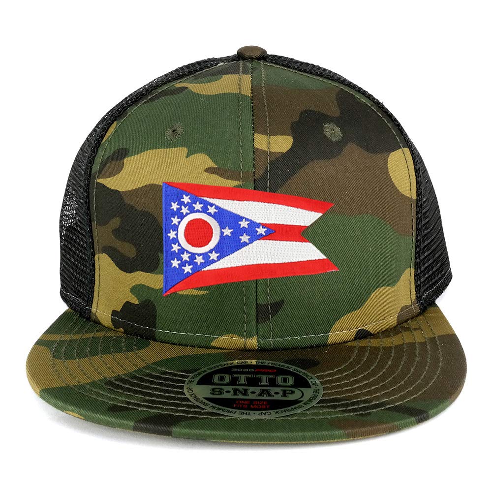 Armycrew Oversize XXL New Ohio State Flag Patch Camo Mesh Snapback Cap