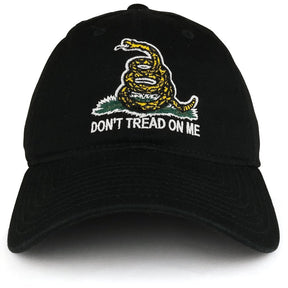 Don't Tread on Me Gadsden Flag Embroidered Soft Washed Cotton Baseball Cap - Coyote