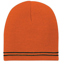 Two Tone Color Winter Short Stripe Beanie Hat
