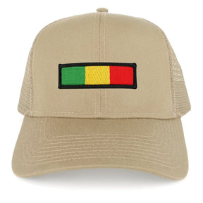 Rasta Green Yellow Red Embroidered Iron on Patch Adjustable Trucker Mesh Cap