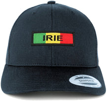 Irie Green Yellow Red Embroidered Iron on Patch Mesh Back Trucker Cap