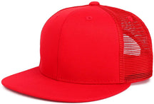 Youth Stylish Flat Bill Structured Mesh Back Snapback Trucker Cap