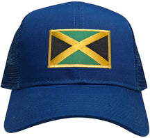 Jamaica Embroidered Gold Border Flag Iron On Patch Adjustable Mesh Trucker Cap