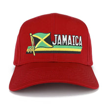 Jamaica Flag and Text Embroidered Cutout Iron on Patch Adjustable Baseball Cap