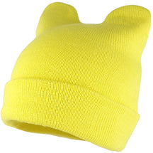Pussyhat Women's Warm Cat Ear Folded Beanie Hat - Black