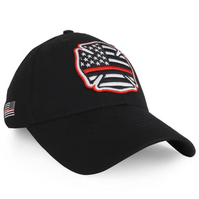 Armycrew US Thin Red Line Flag Embroidered Structured Baseball Cap