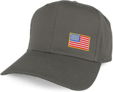 Armycrew XXL Oversize USA Small Side Flag Iron On Patch Solid Baseball Cap - Black