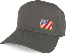 Armycrew XXL Oversize USA Small Side Flag Iron On Patch Solid Baseball Cap - Black