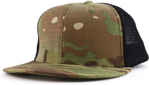 Armycrew 6 Panel Flatbill Ripstop Authentic Multicam Mesh Back Snapback Cap