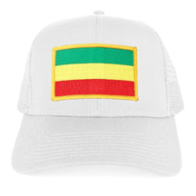 Green, Yellow and Red Rasta Flag Embroidered Iron on Patch Adjustable Trucker Cap