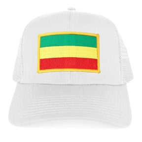 Green, Yellow and Red Rasta Flag Embroidered Iron on Patch Adjustable Trucker Cap