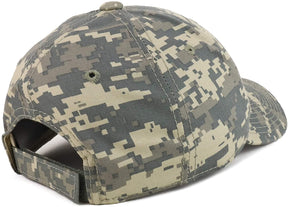 Armycrew Black White American Flag Patch Camouflage Structured Baseball Cap - ACU