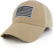 Armycrew USA American Flag Subdued Grey Embroidered Tactical Patch with Mesh Operator Cap